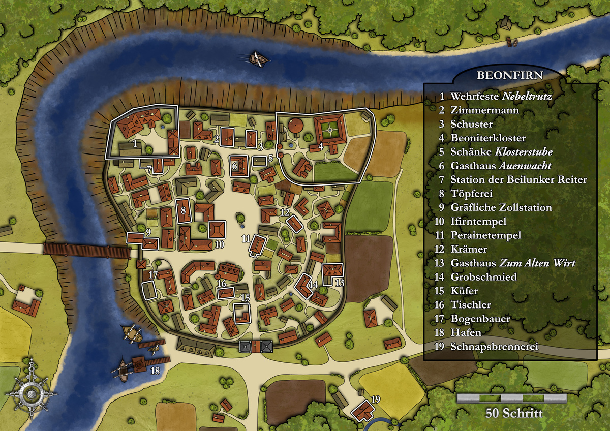 Karte des Dorfs Beonfirn